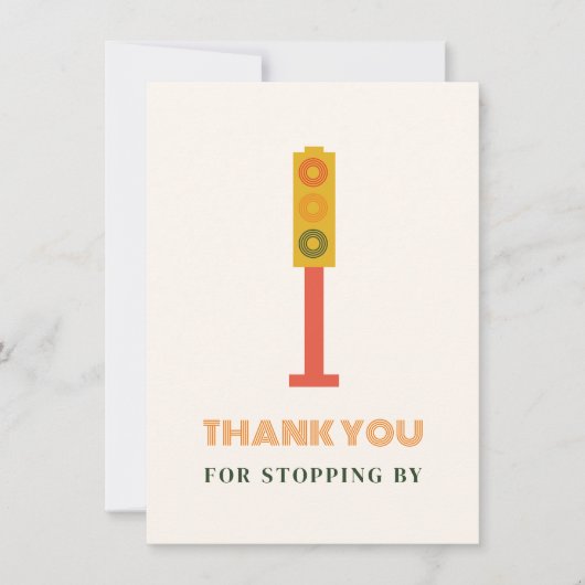 Verkeerslicht Verjaardagsfeestje Dank u Bedankkaart (Voorkant)