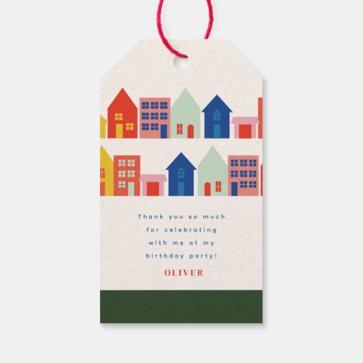 Verkeerslicht Verjaardagsfeestje Dank u Cadeaulabel (Achterkant)