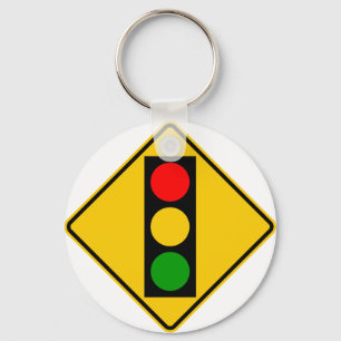 Verkeerslicht voor snelwegteken sleutelhanger