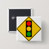 Verkeerslicht voor snelwegteken vierkante button 5,1 cm (Voorkant /achterkant)