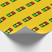 Verkeerslicht vóór waarschuwingbord cadeaupapier (Hoek)