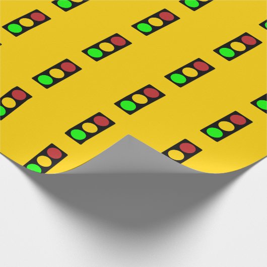Verkeerslicht vóór waarschuwingbord cadeaupapier (Hoek)