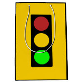 Verkeerslicht vóór waarschuwingbord medium cadeauzakje (Voorkant)