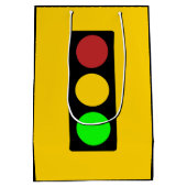 Verkeerslicht vóór waarschuwingbord medium cadeauzakje (Achterkant)