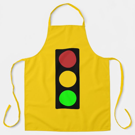 Verkeerslicht vóór waarschuwingbord schort (Voorkant)