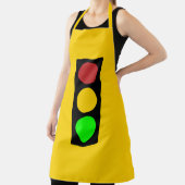 Verkeerslicht vóór waarschuwingbord schort (Insitu)