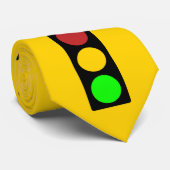 Verkeerslicht vóór waarschuwingbord stropdas (Opgerold)