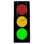 Verkeerslicht vóór waarschuwingbord wijn cadeautas (Achterkant)