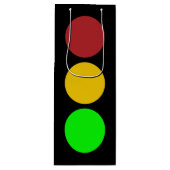 Verkeerslicht vóór waarschuwingbord wijn cadeautas (Voorkant)