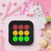 Verkeerslicht Vooruitwaarschuwingstekenpatroon Papieren Bordje (Feest)