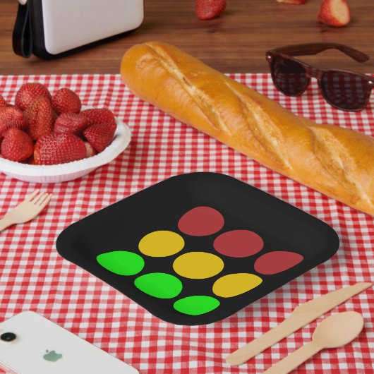 Verkeerslicht Vooruitwaarschuwingstekenpatroon Papieren Bordje (Picknick)