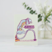 Verkeerslicht ziet er verdrietig uit briefkaart (Staand voorkant)