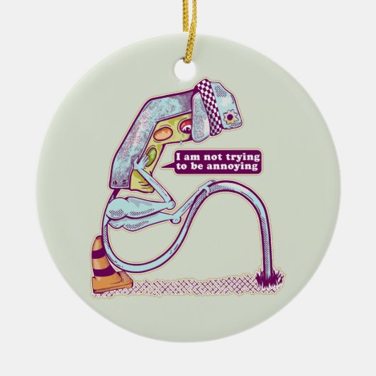 Verkeerslicht ziet er verdrietig uit keramisch ornament (Voorkant)