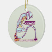 Verkeerslicht ziet er verdrietig uit keramisch ornament (Links)