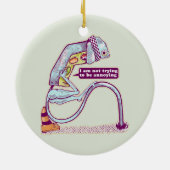 Verkeerslicht ziet er verdrietig uit keramisch ornament (Achterkant)