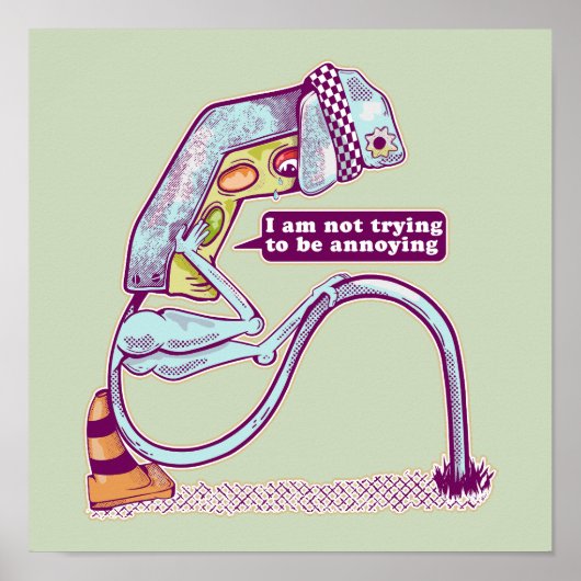 Verkeerslicht ziet er verdrietig uit poster (Voorkant)