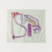 Verkeerslicht ziet er verdrietig uit wandkleed (Voorkant (horizontaal))