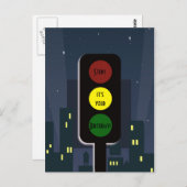 Verkeerslichten en gebouwen briefkaart (Voorkant / Achterkant)