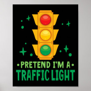 Verkeerslichten Halloween Doe alsof ik een verkeer Poster