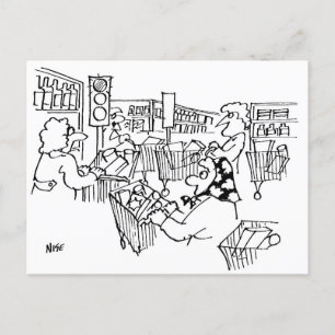 Verkeerslichten in de supermarkt grappig briefkaart