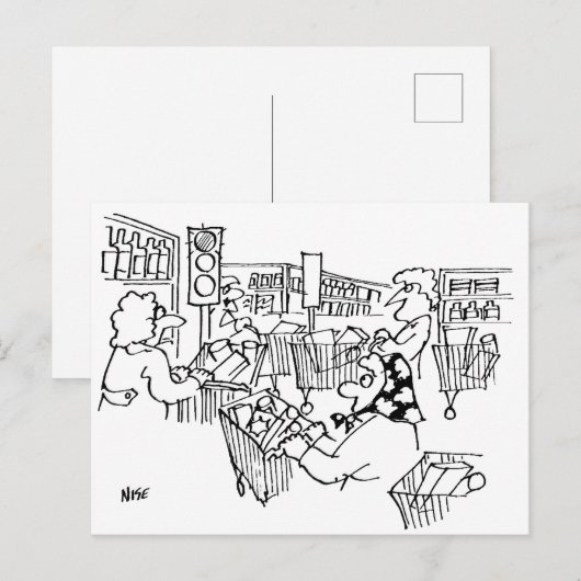 Verkeerslichten in de supermarkt grappig briefkaart (Voorkant / Achterkant)