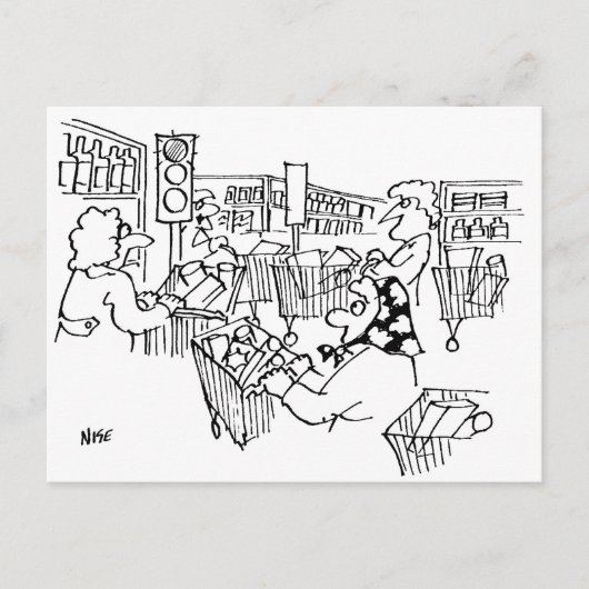 Verkeerslichten in de supermarkt grappig briefkaart (Voorkant)