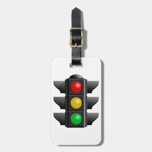 Verkeerslichten rood geel groen signaal bagagelabel (Voorkant verticaal)