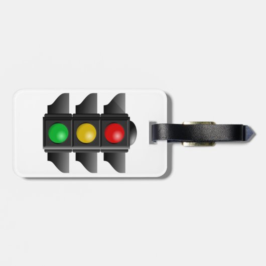 Verkeerslichten rood geel groen signaal bagagelabel (Achterkant horizontaal)