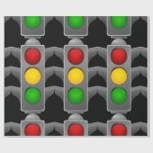 Verkeerslichten rood geel groen signaal cadeaupapier (Vlak)