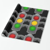 Verkeerslichten rood geel groen signaal cadeaupapier (Uitgerold)