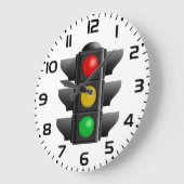 Verkeerslichten rood geel groen signaal grote klok (Hoek)