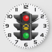 Verkeerslichten rood geel groen signaal grote klok (Voorkant)