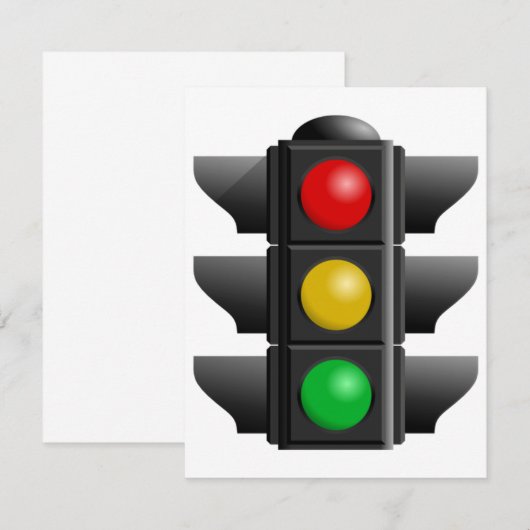 Verkeerslichten rood geel groen signaal kaart (Voorkant / Achterkant)