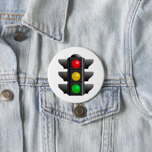 Verkeerslichten rood geel groen signaal ronde button 7,6 cm