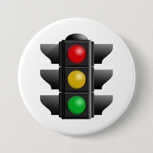 Verkeerslichten rood geel groen signaal ronde button 7,6 cm (Voorkant)
