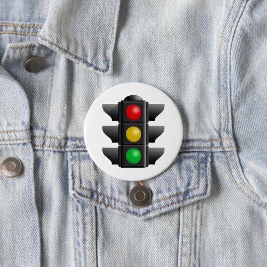 Verkeerslichten rood geel groen signaal ronde button 7,6 cm (In situ)