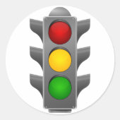 Verkeerslichten rood geel groen signaal ronde sticker (Voorkant)