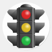 Verkeerslichten rood geel groen signaal ronde sticker (Voorkant)