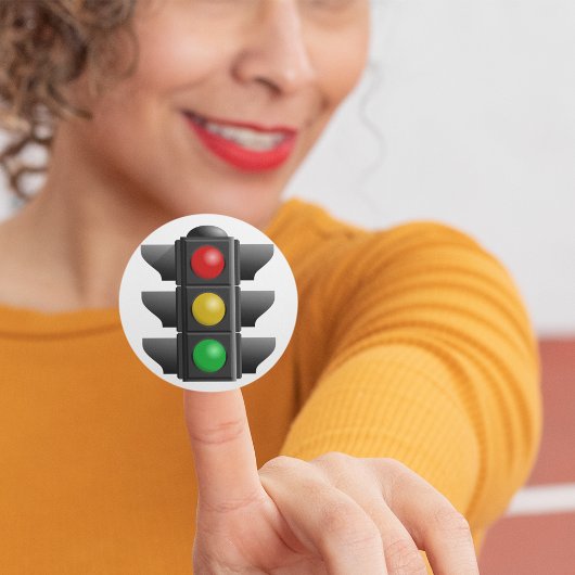 Verkeerslichten rood geel groen signaal ronde sticker