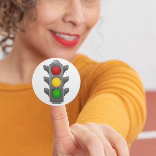 Verkeerslichten rood geel groen signaal ronde sticker