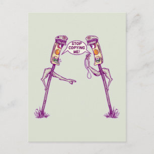 Verkeerslichten ruzie briefkaart