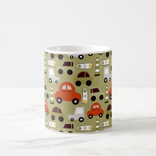 Verkeerslichten Sinaasappel auto's patroon Koffiemok (Center)