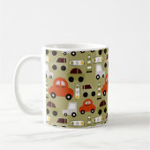 Verkeerslichten Sinaasappel auto's patroon Koffiemok (Links)