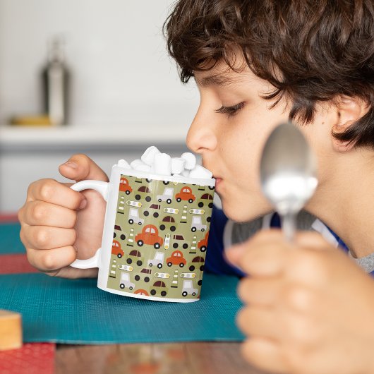Verkeerslichten Sinaasappel auto's patroon Koffiemok