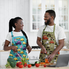 Verkeerslichten Sinaasappel auto's patroon Schort