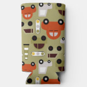 Verkeerslichten Sinaasappel auto's patroon Seltzer Blikjeskoeler (Achterkant)