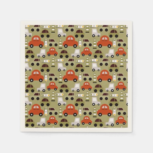 Verkeerslichten Sinaasappel auto's patroon Servet (Voorkant)