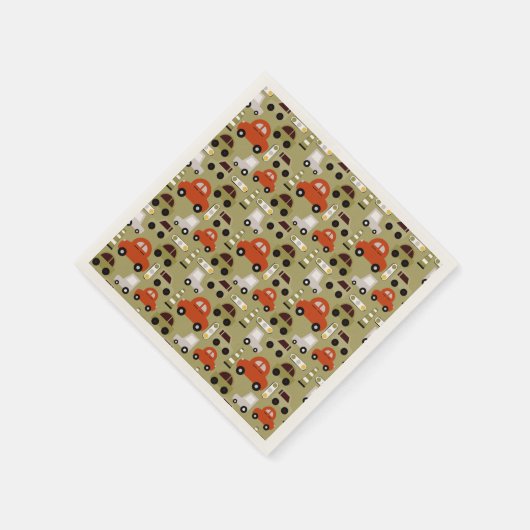 Verkeerslichten Sinaasappel auto's patroon Servet (Hoek)