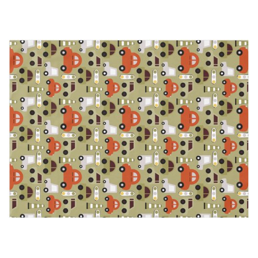 Verkeerslichten Sinaasappel auto's patroon Tafelkleed (Voorkant (Horizontaal))