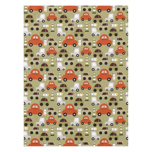 Verkeerslichten Sinaasappel auto's patroon Tafelkleed (Voorkant)